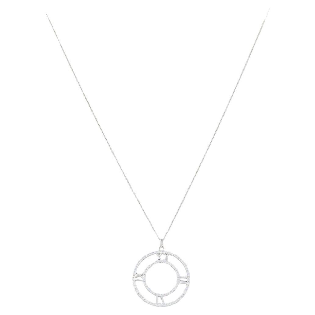 Tiffany & Co. 18k Gold Diamond Atlas Open Pendant Necklace