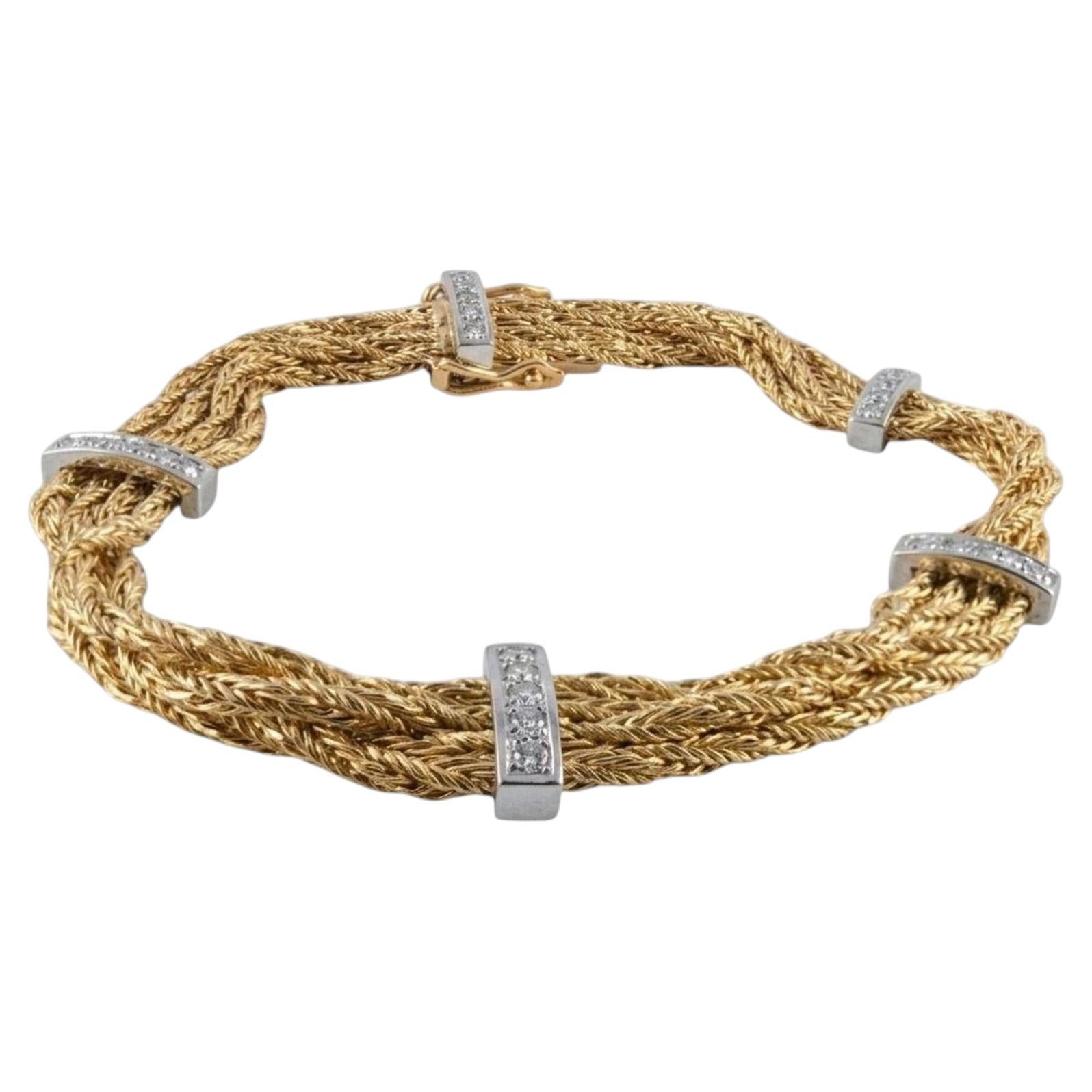 Tiffany & Co. 18K Gold Diamond Bracelet For Sale