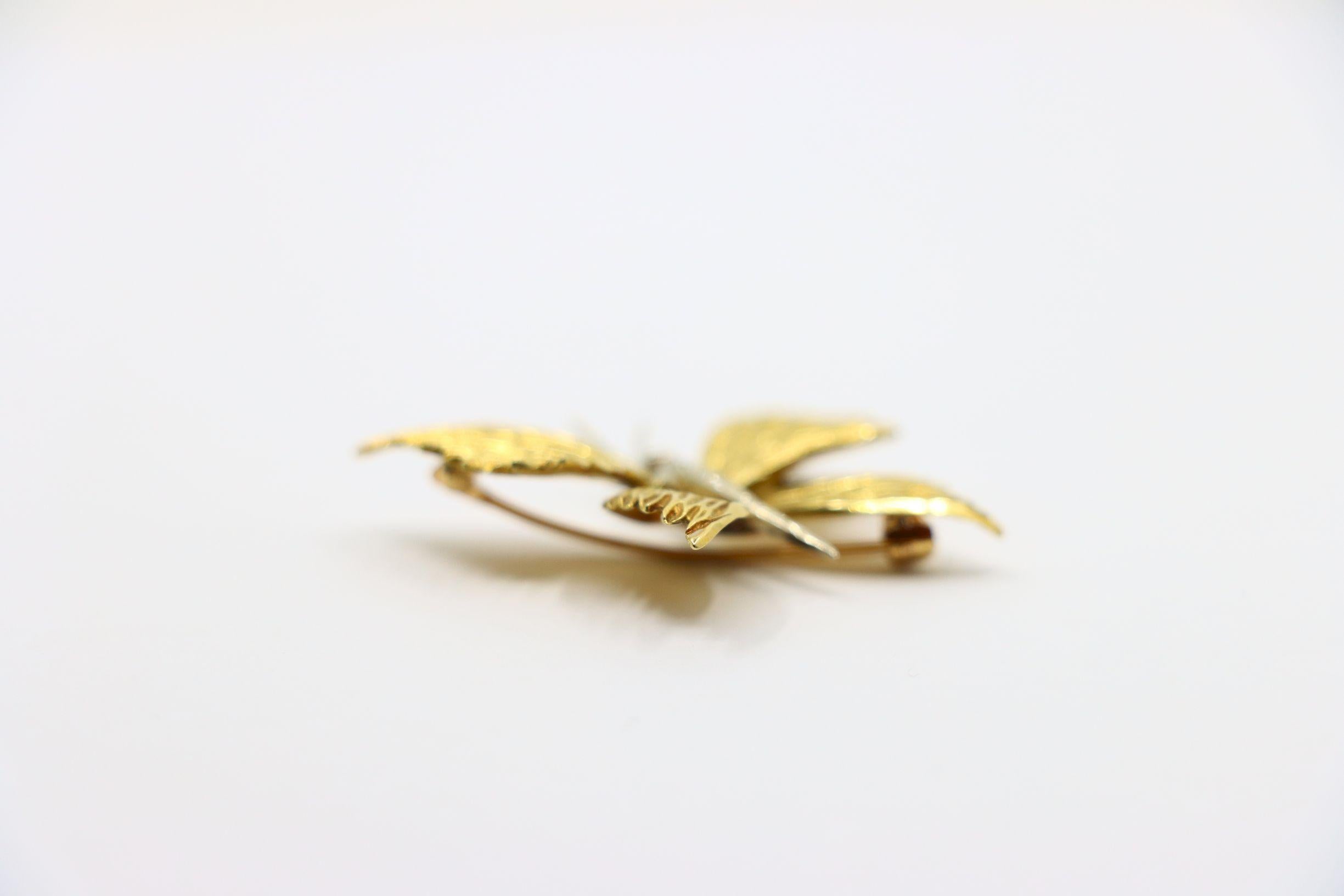 Tiffany & Co. 18K Gold Diamant Schmetterling Brosche im Angebot 3