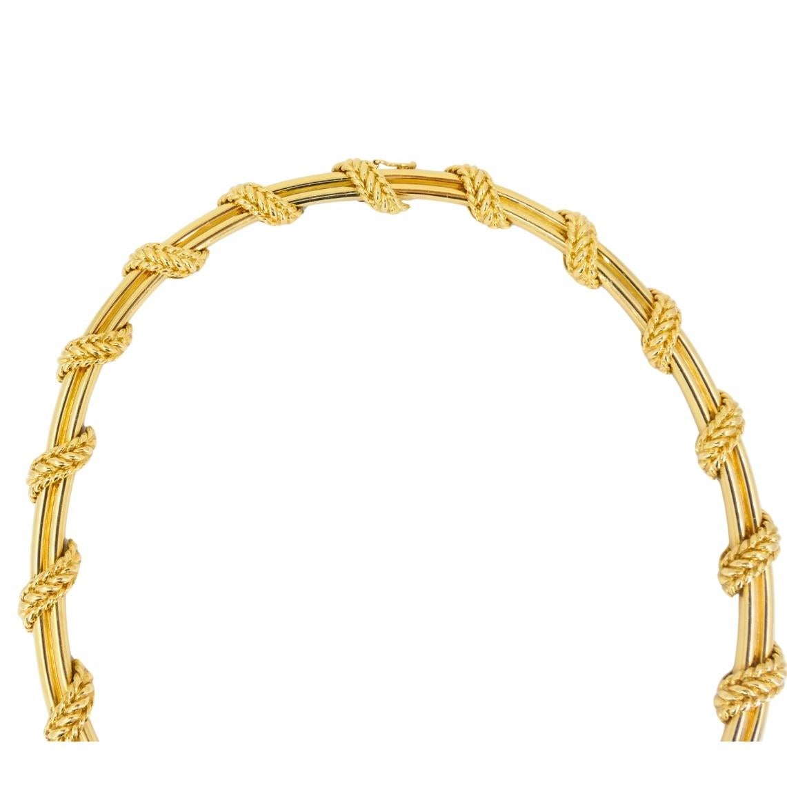 Donna Tiffany & Co. Collana con collare di diamanti in oro 18k con disegno a corda in vendita