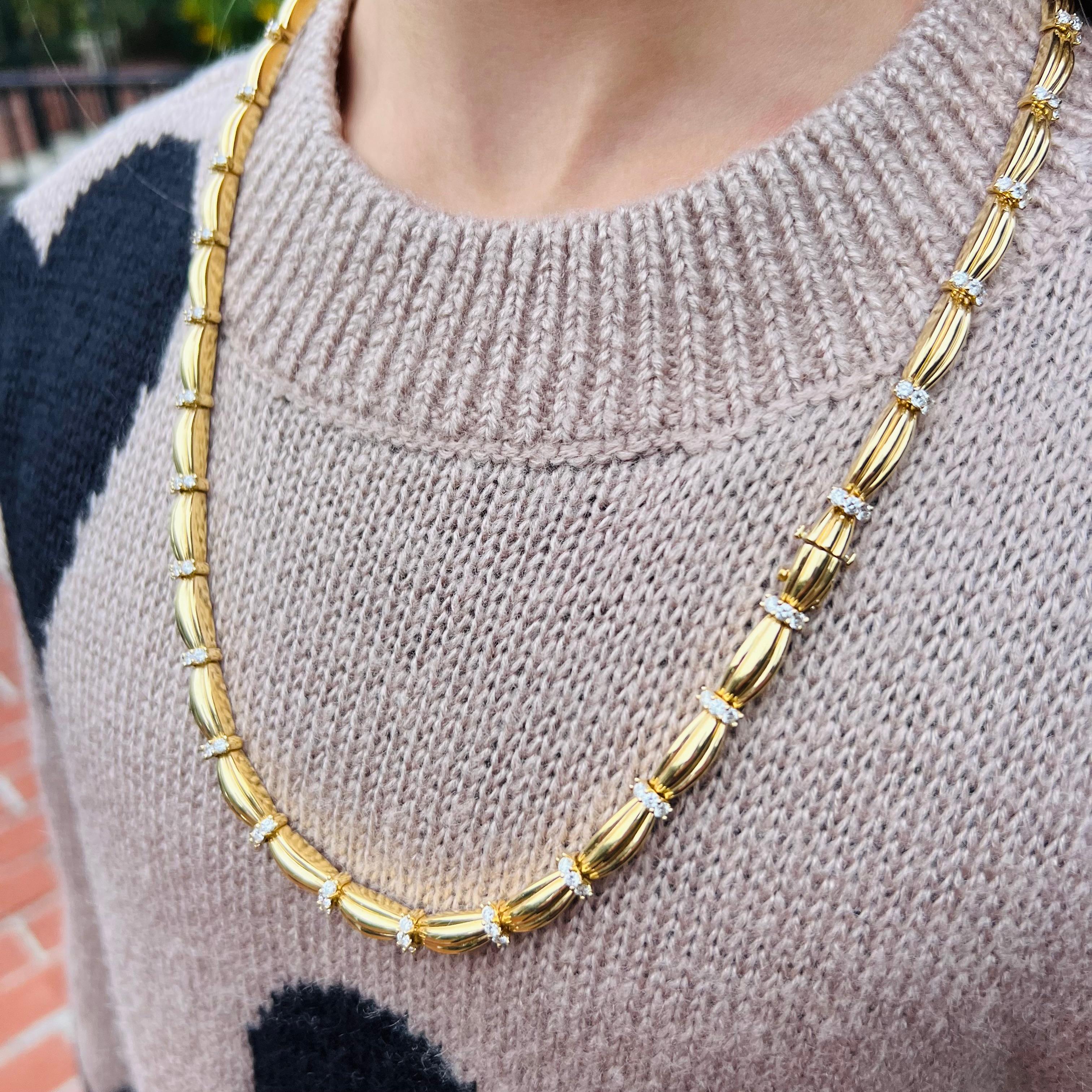 Tiffany & Co. 18k Gold Diamond Convertible Necklace & Bracelet Set 7