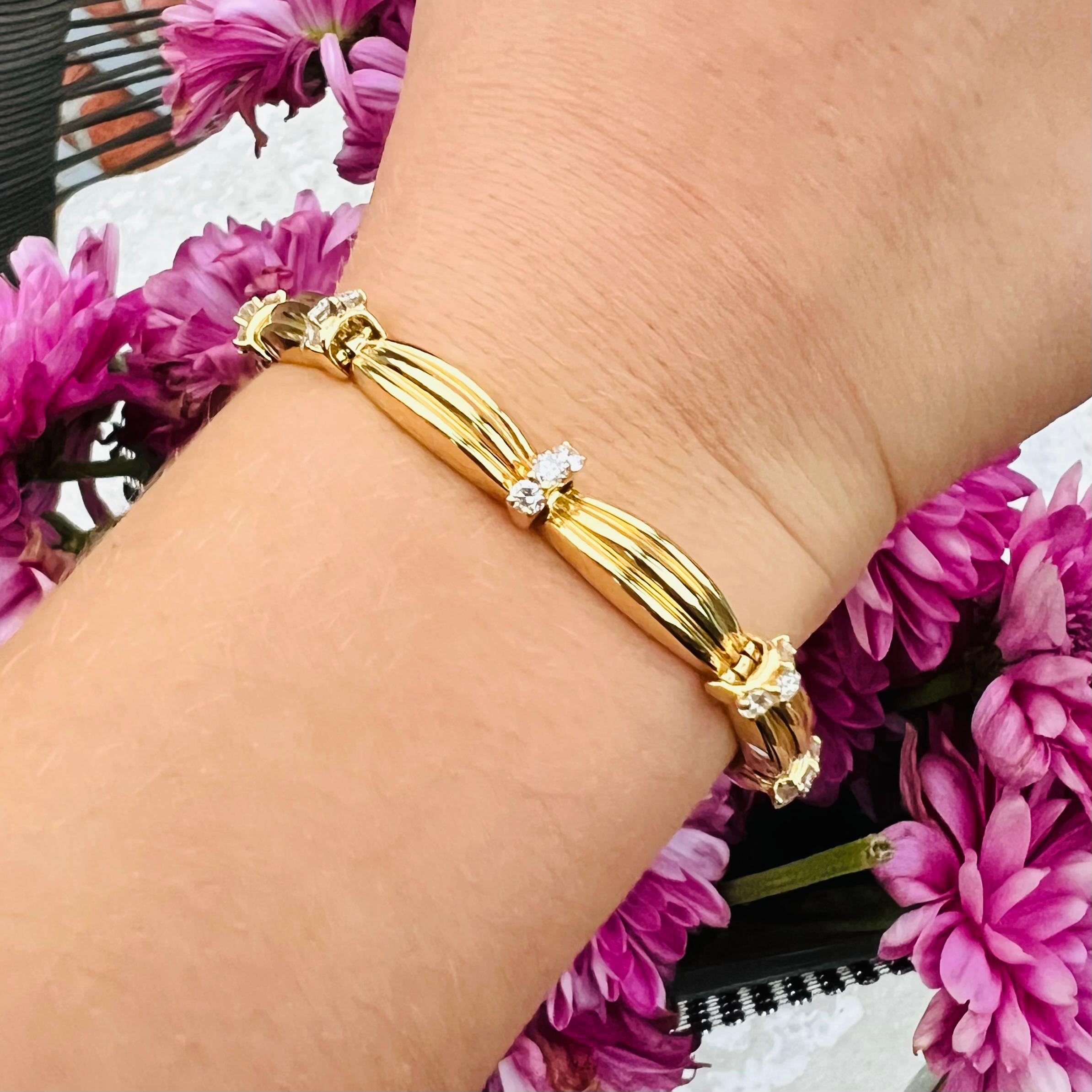 Tiffany & Co. 18k Gold Diamond Convertible Necklace & Bracelet Set In Excellent Condition In San Francisco, CA