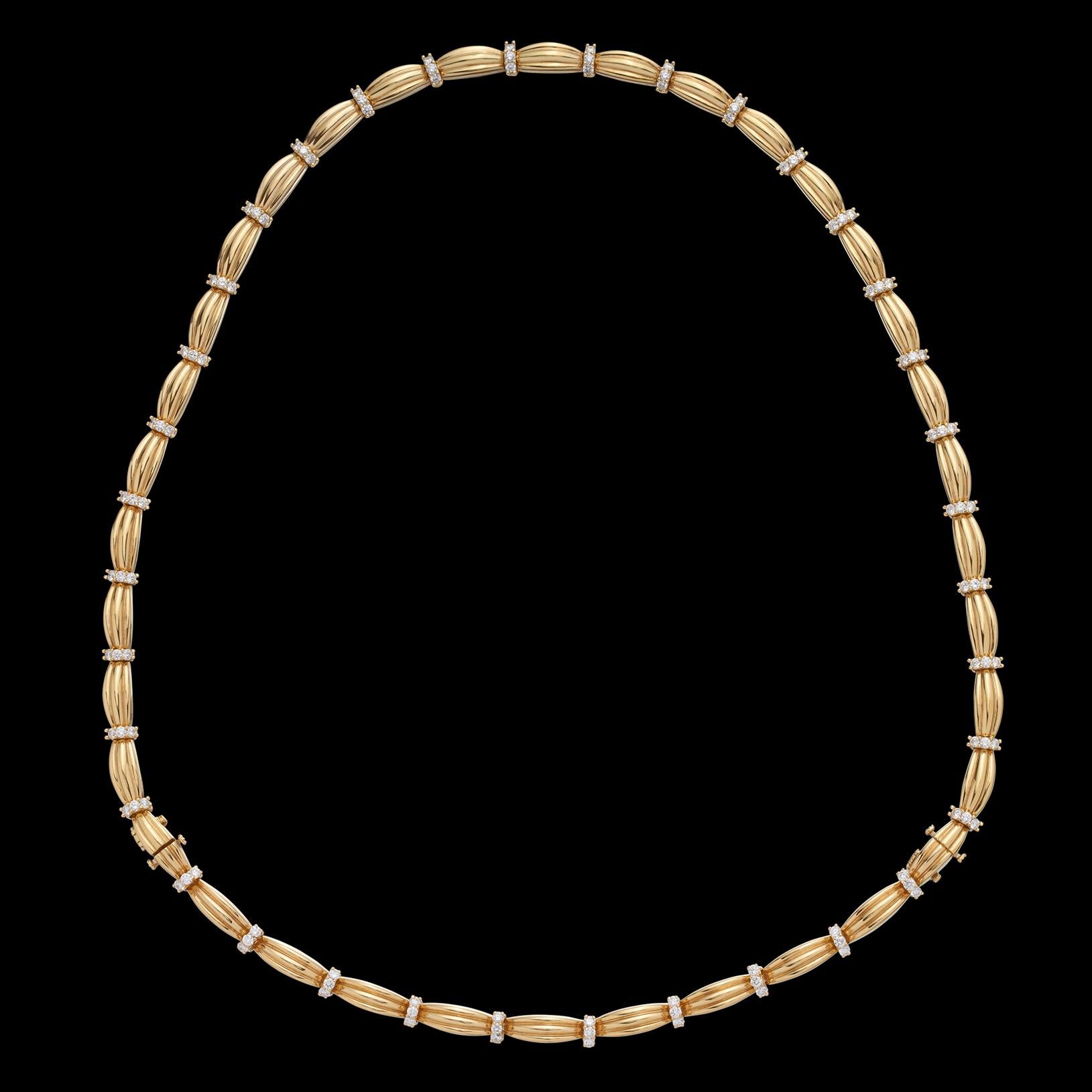 Tiffany & Co. 18k Gold Diamond Convertible Necklace & Bracelet Set 1