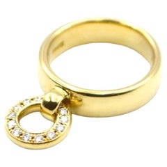 TIFFANY & Co. 18K Gold Diamond Door Knocker Charm Ring 6.5