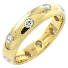 TIFFANY & Co. 18K Gold Diamond Etoile 4mm Band Ring 5