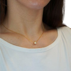 Tiffany & Co. 18k Gold Diamond Flower Pendant Necklace