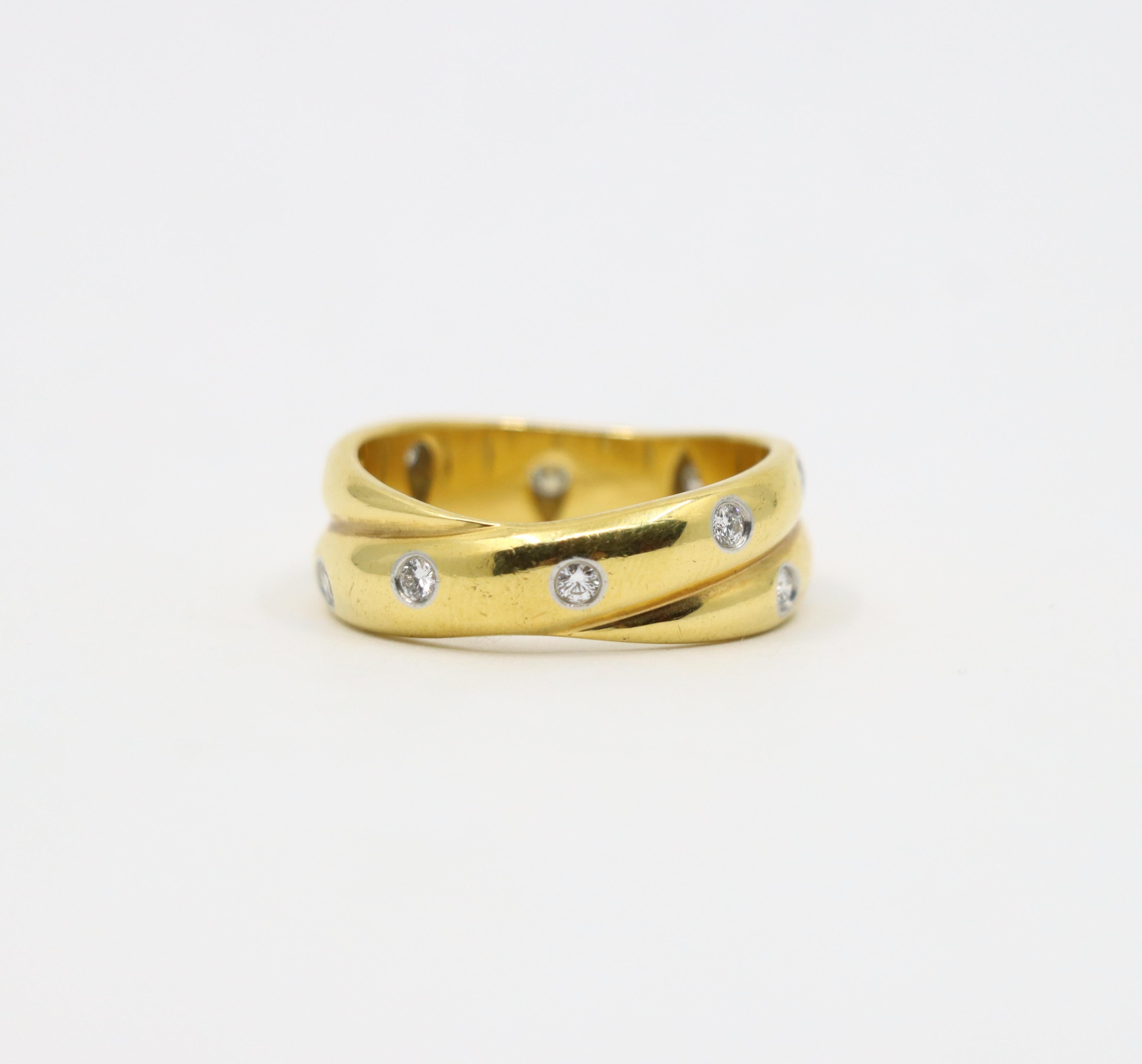 Taille brillant Tiffany & Co. Bague Melody en or 18 carats avec diamants en vente