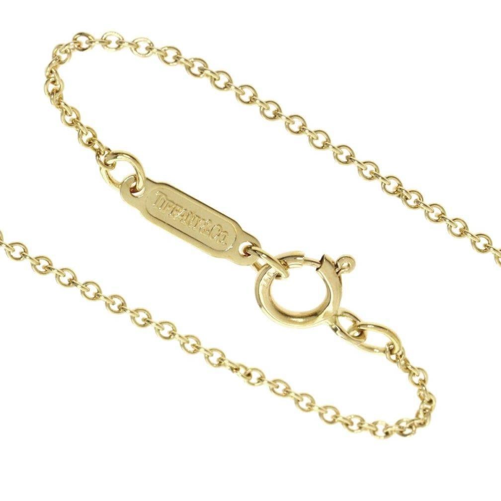 TIFFANY & Co. 18K Gold Diamond Sapphire Heart Pendant Necklace 3