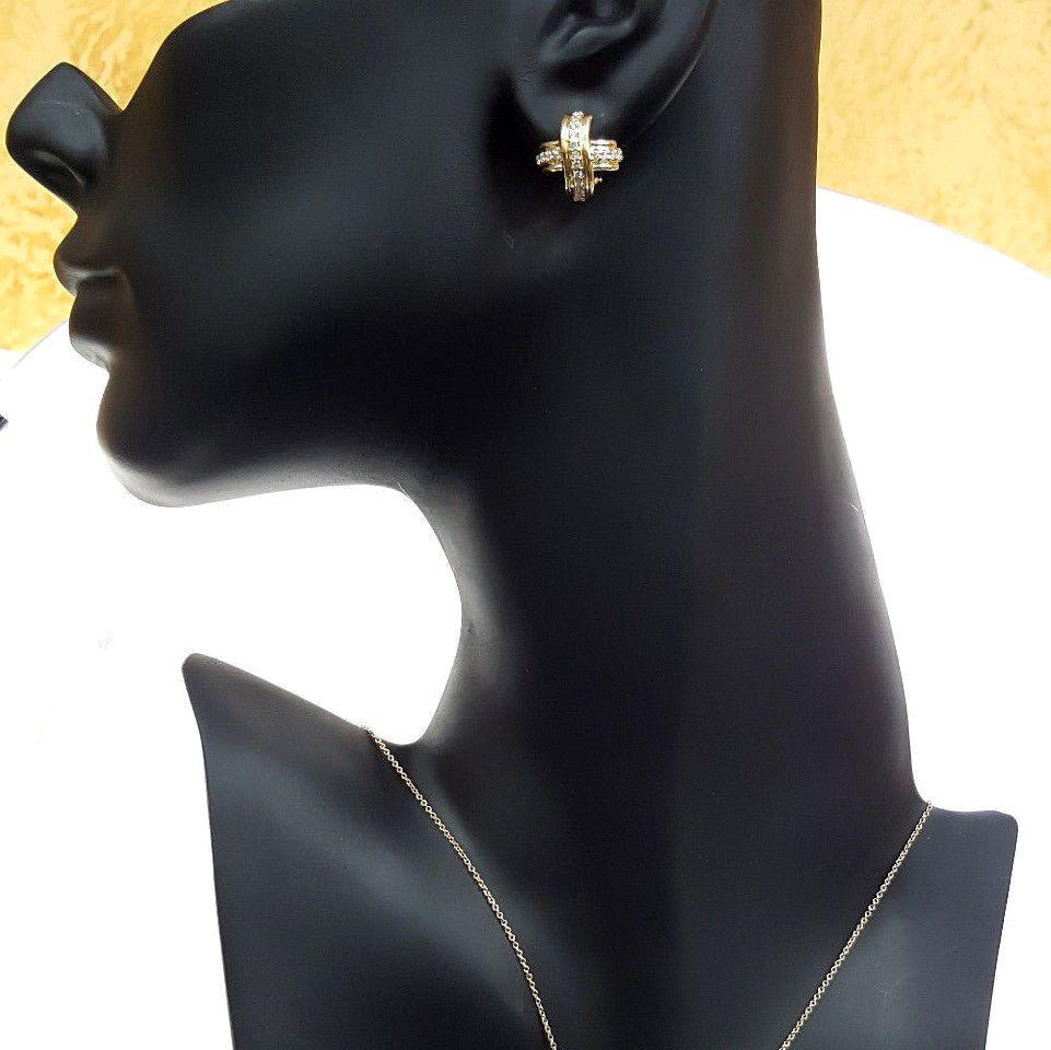 TIFFANY and Co. 18K Gold Diamond Signature X Earrings at 1stDibs