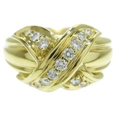 Tiffany & Co. 18k Gold Diamond Signature x Ring