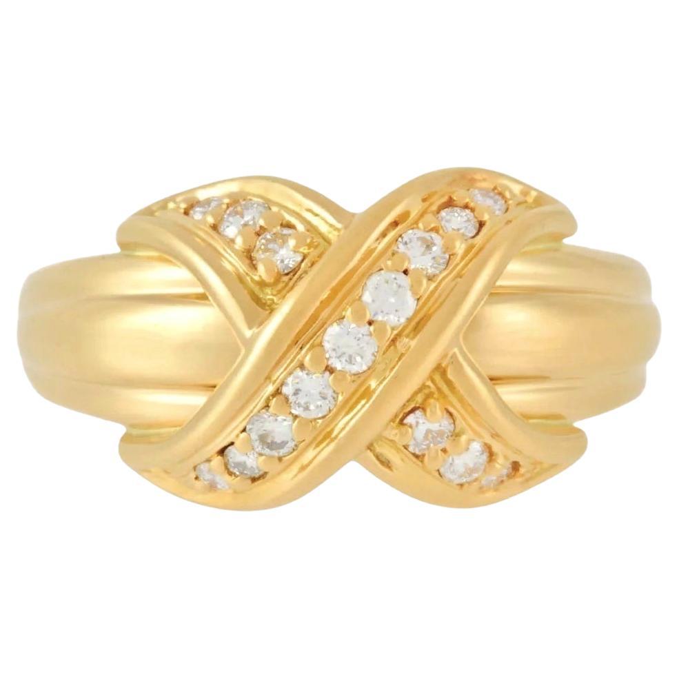 TIFFANY & Co. Anillo X de oro de 18 quilates con diamantes 5