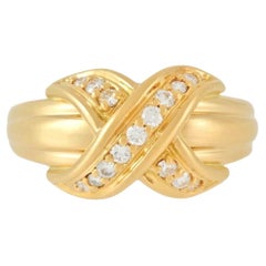 TIFFANY & Co. Anillo X de oro de 18 quilates con diamantes 5
