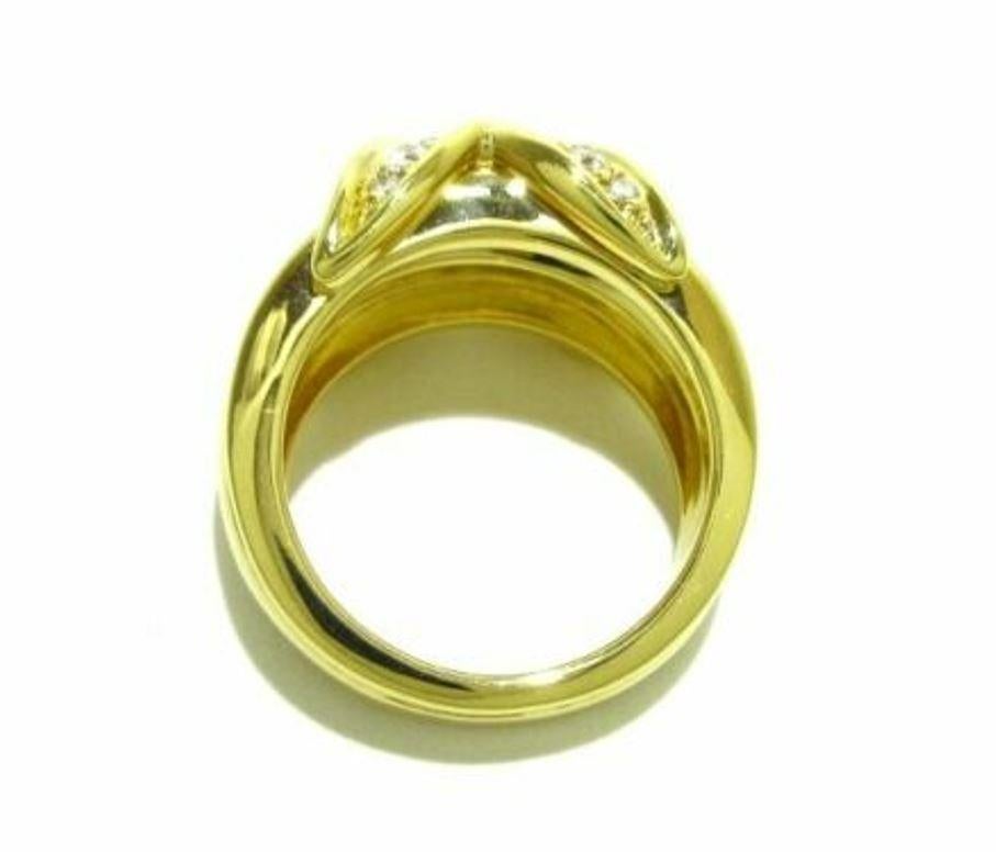 TIFFANY & Co. 18K Gold Diamond Signature X Ring 5, wider and heavier version In Excellent Condition For Sale In Los Angeles, CA