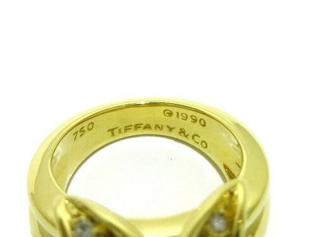 TIFFANY & Co. 18K Gold Diamond Signature X Ring 5, wider and heavier version For Sale 1