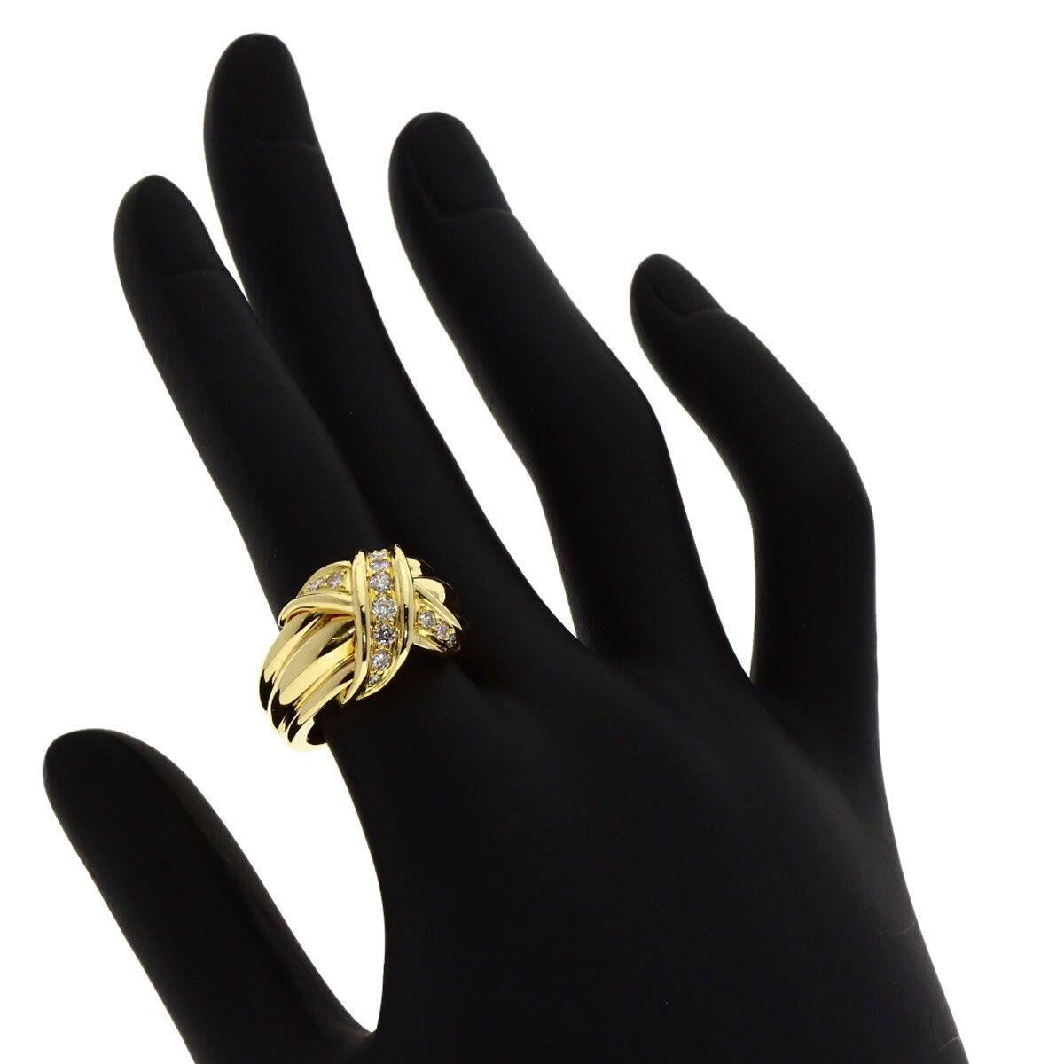 Tiffany & Co. Golding & Co. 18K Diamond Signature X Ring 5.5, version plus large et plus lourde en vente 4