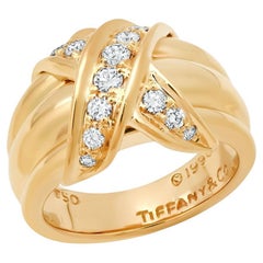 Anello X Signature con diamante in oro 18 carati TIFFANY & Co. 5,5, versione più larga e pesante