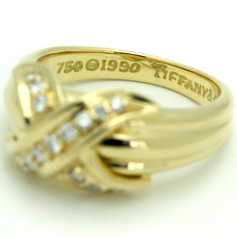 Women's Tiffany & Co. 18k Gold Diamond Signature x Ring 7