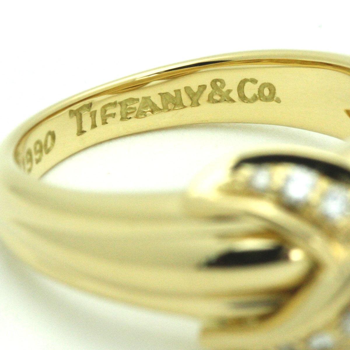 Tiffany & Co. 18k Gold Diamond Signature x Ring 7 1