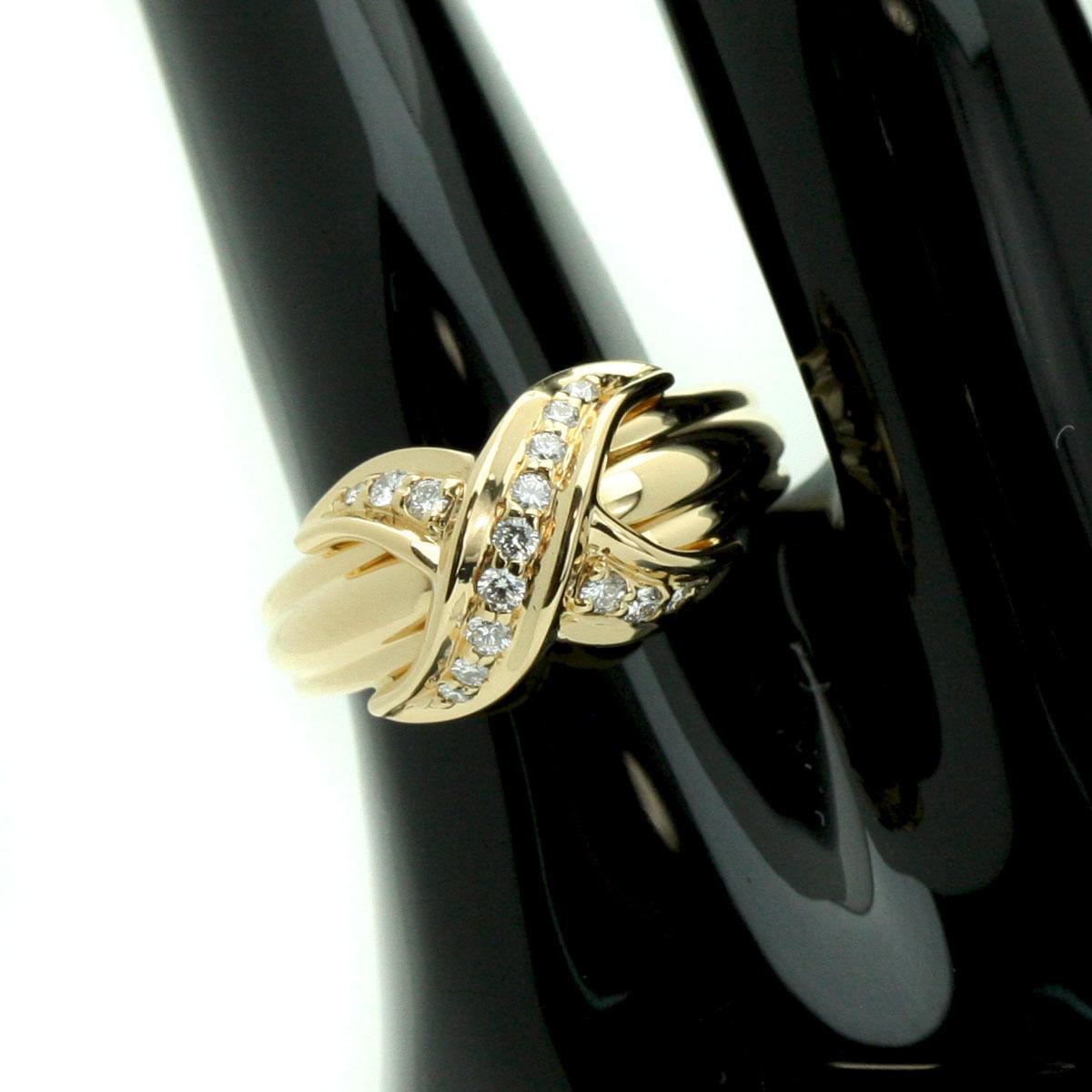 Tiffany & Co. 18k Gold Diamond Signature x Ring 7 3