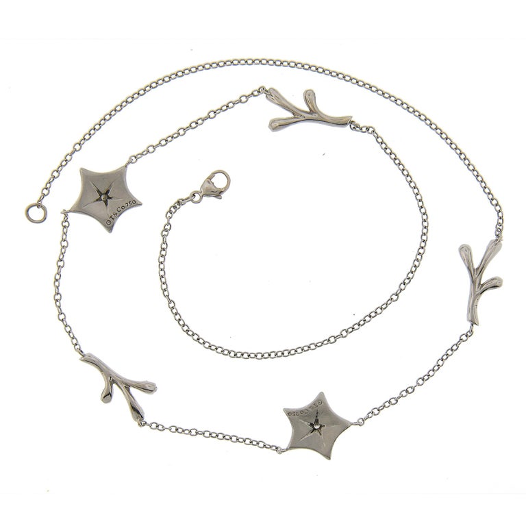 Tiffany and Co. Collier station étoile de mer en or 18 carats et diamants  avec clous d'oreilles En vente sur 1stDibs