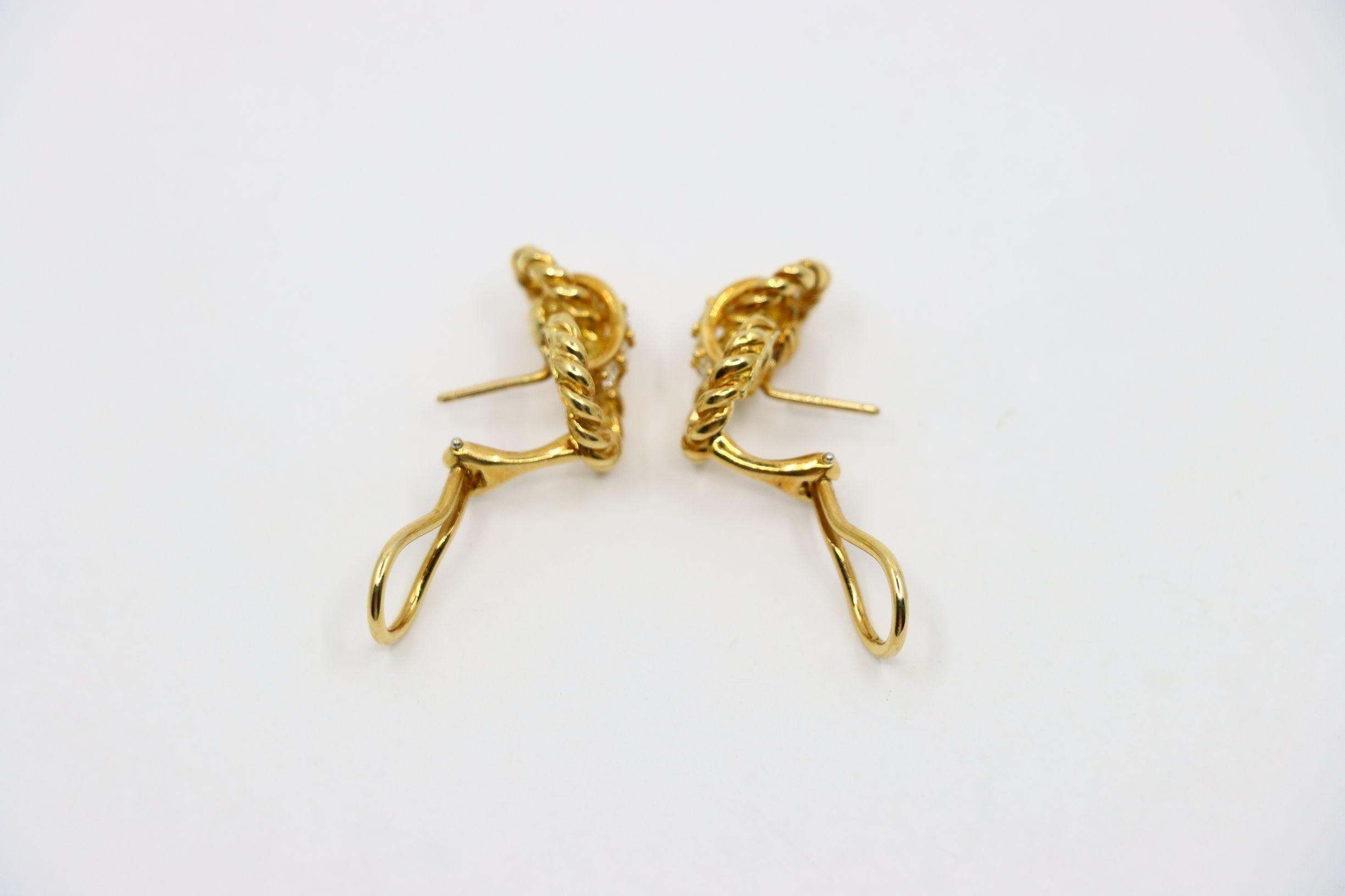 Orecchini a lobo con diamanti in oro 18 carati di Tiffany & Co. in vendita 6