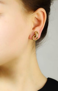 Tiffany & Co. 18K Gold Diamond Twist Earrings