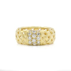 TIFFANY & Co. 18K Gold Diamond Vannerie Ring 6