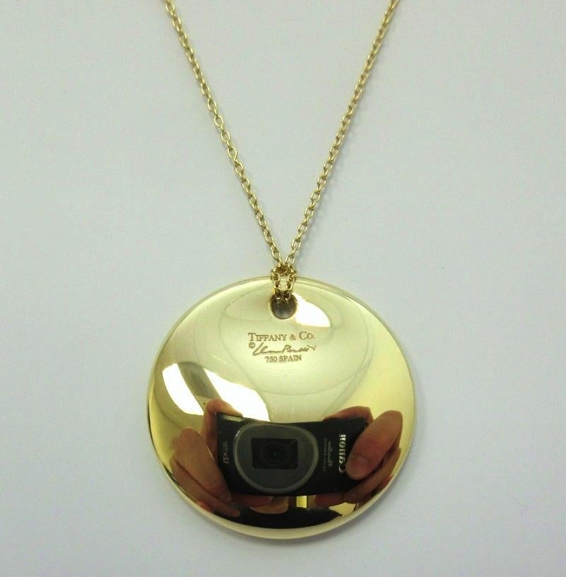 Women's Tiffany & Co. 18k Gold Elsa Peretti Round Pendant Necklace