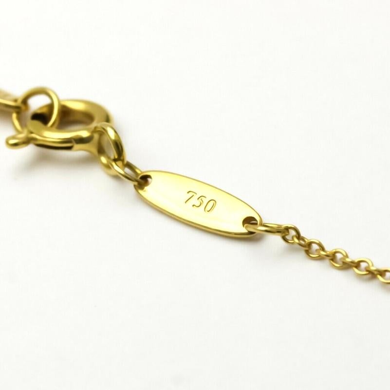 TIFFANY & Co. Elsa Peretti 18K Gold 5 Diamond 16mm Open Heart Pendant Necklace  3