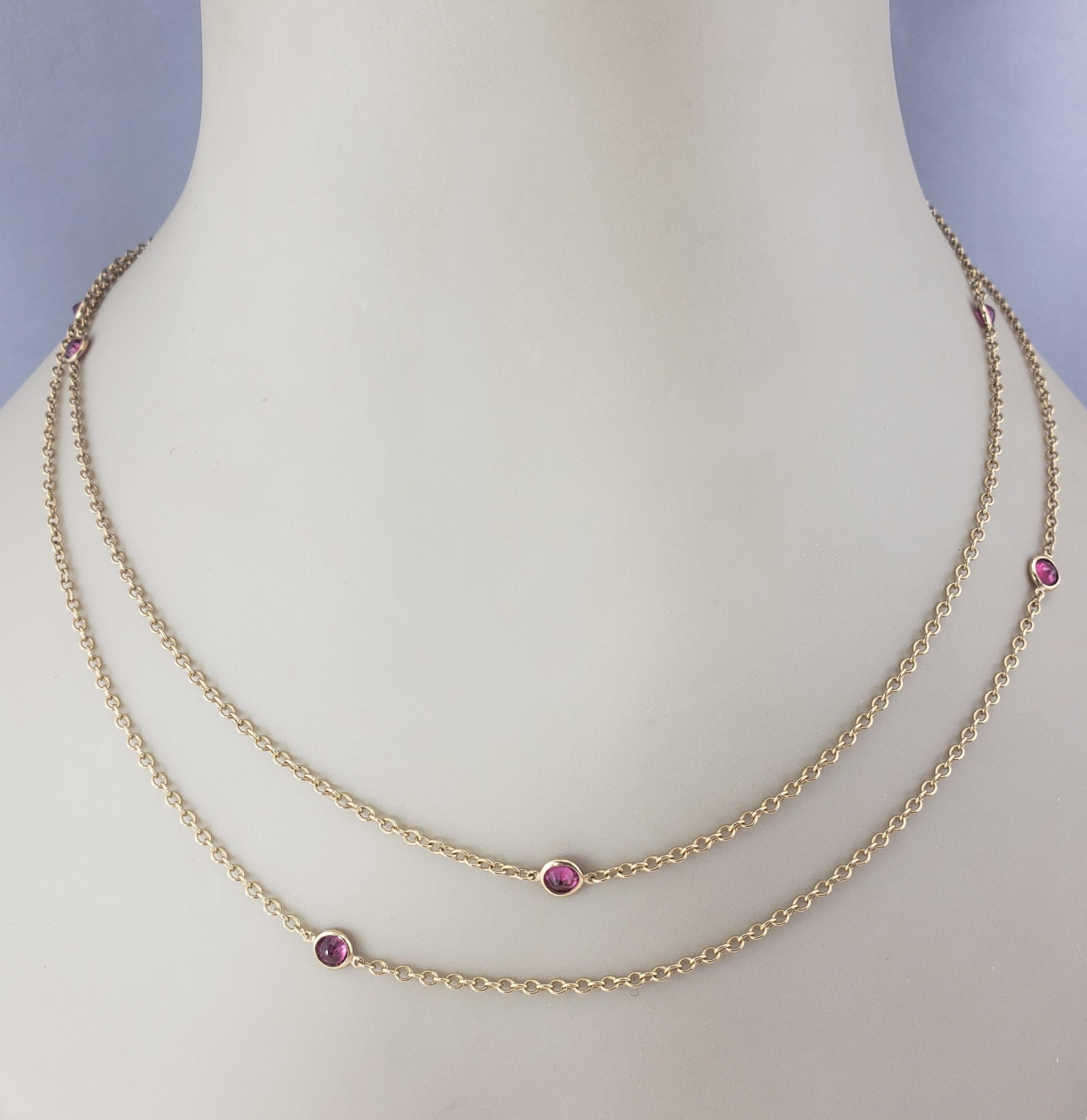 Tiffany & Co. 18K Gold Elsa Peretti Color by the Yard Ruby Necklace #17225 For Sale 2