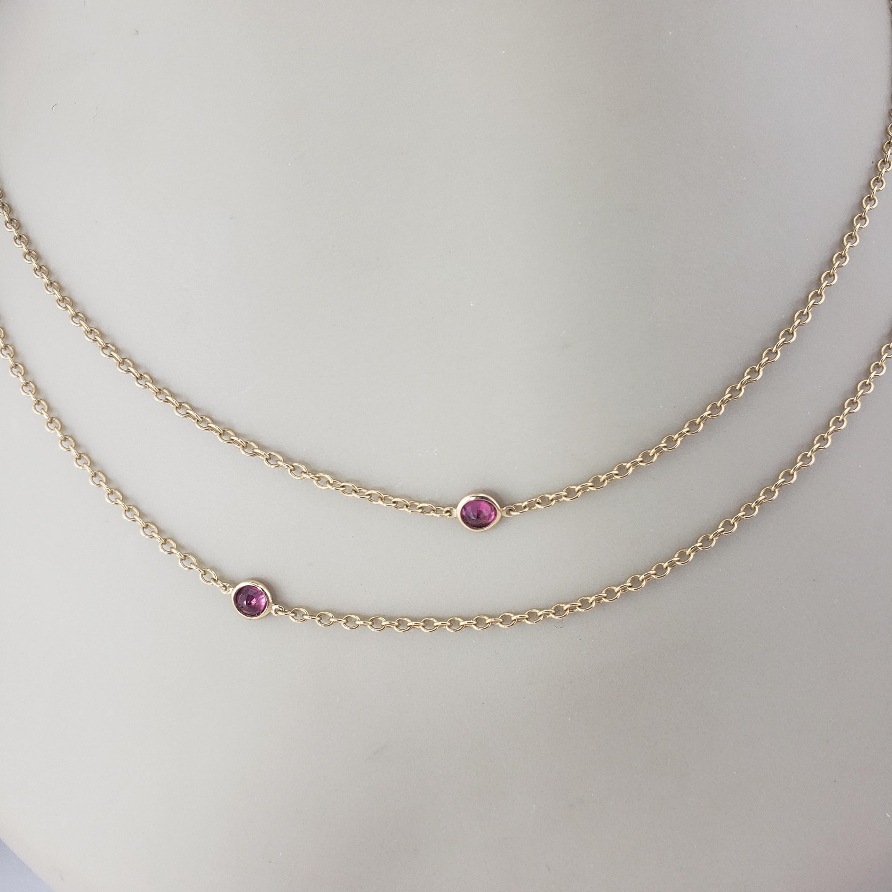 Tiffany & Co. 18K Gold Elsa Peretti Color by the Yard Ruby Necklace #17225 For Sale 3
