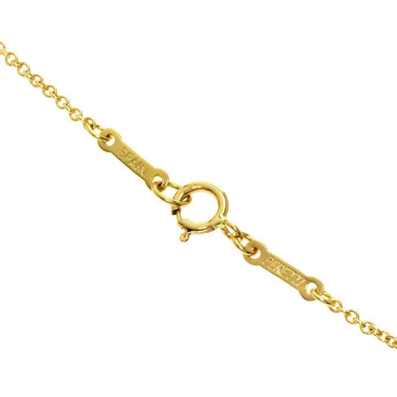 TIFFANY & Co. Elsa Peretti Halskette mit offenem Herzanhänger, 18 Karat Gold 1 Diamant 22 mm  im Angebot 1