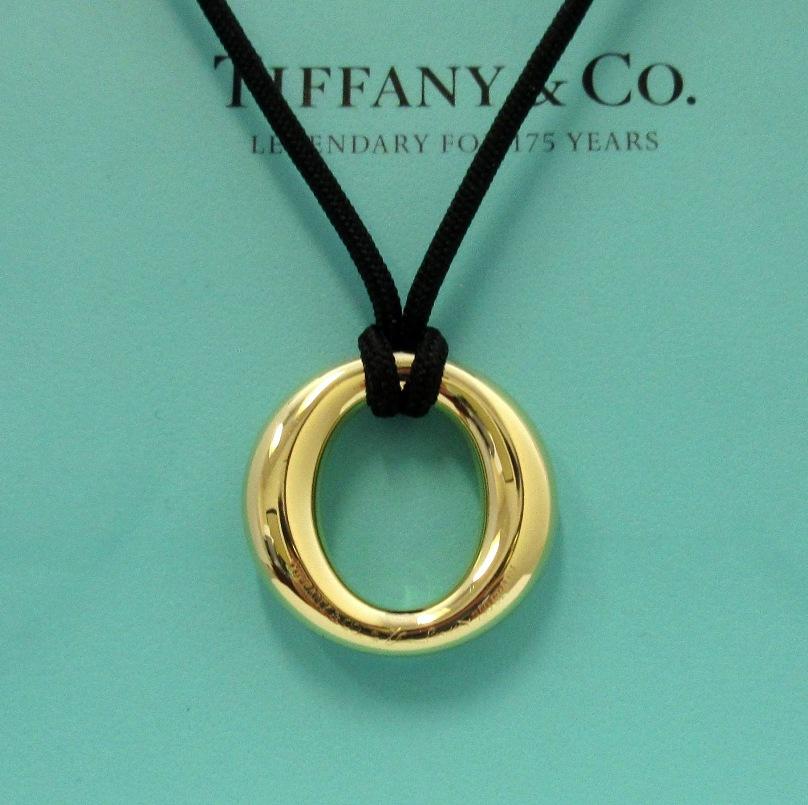 TIFFANY & Co. 18K Gold Elsa Peretti Diamant Sevillana Anhänger Halskette im Angebot 2