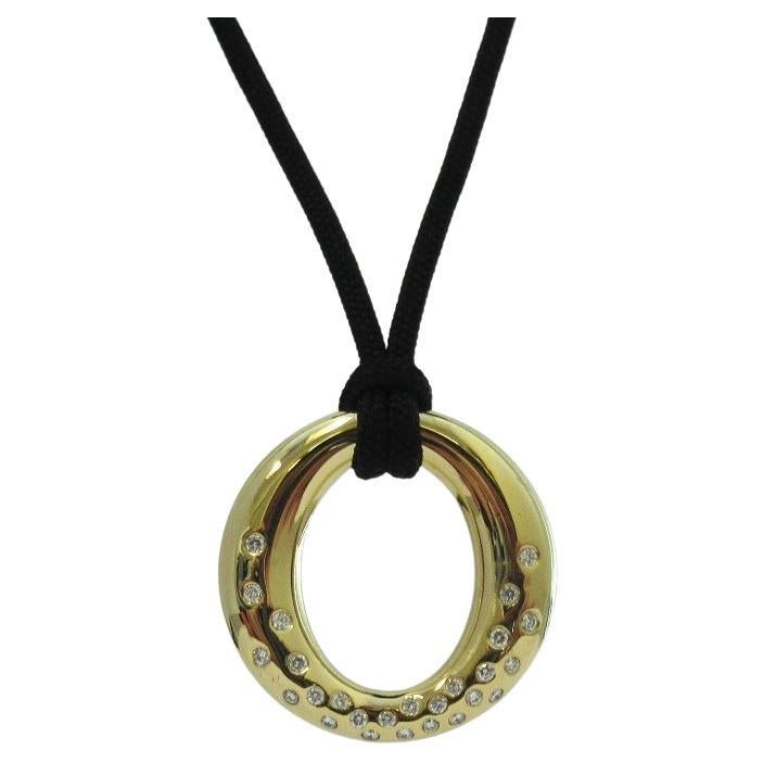 Tiffany & Co. 18k Gold Elsa Peretti Diamond Sevillana Pendant Necklace For Sale