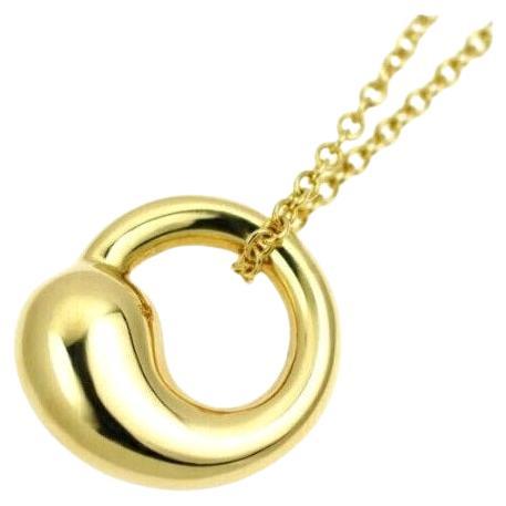TIFFANY & Co. 18K Gold Elsa Peretti 12mm Eternal Circle Pendant Necklace