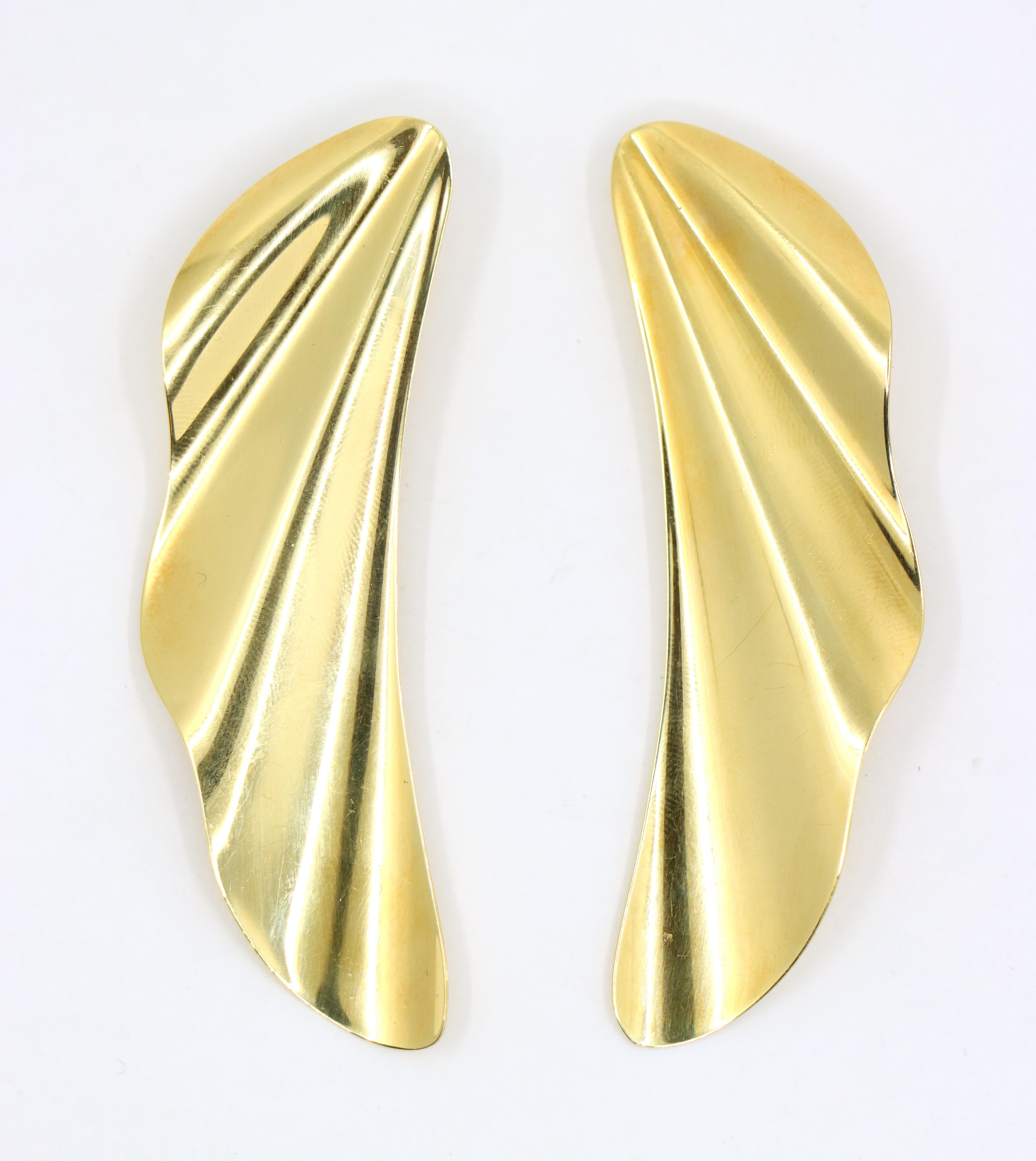 Tiffany & Co. 18K Gold Elsa Peretti High Tide Ohrringe im Zustand „Gut“ in Flushing, NY