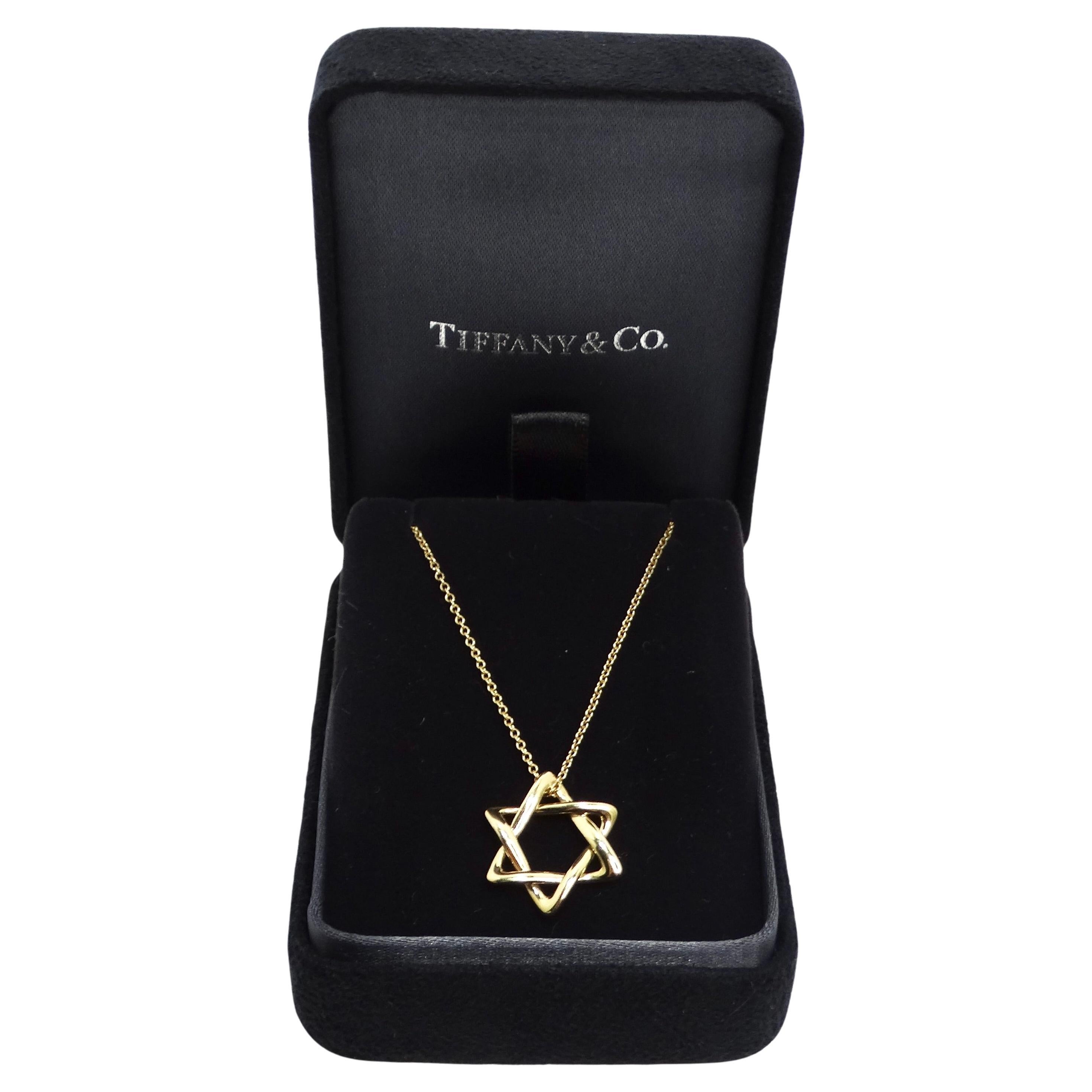 14k Gold Star of David and Heart Necklace by Israel Museum