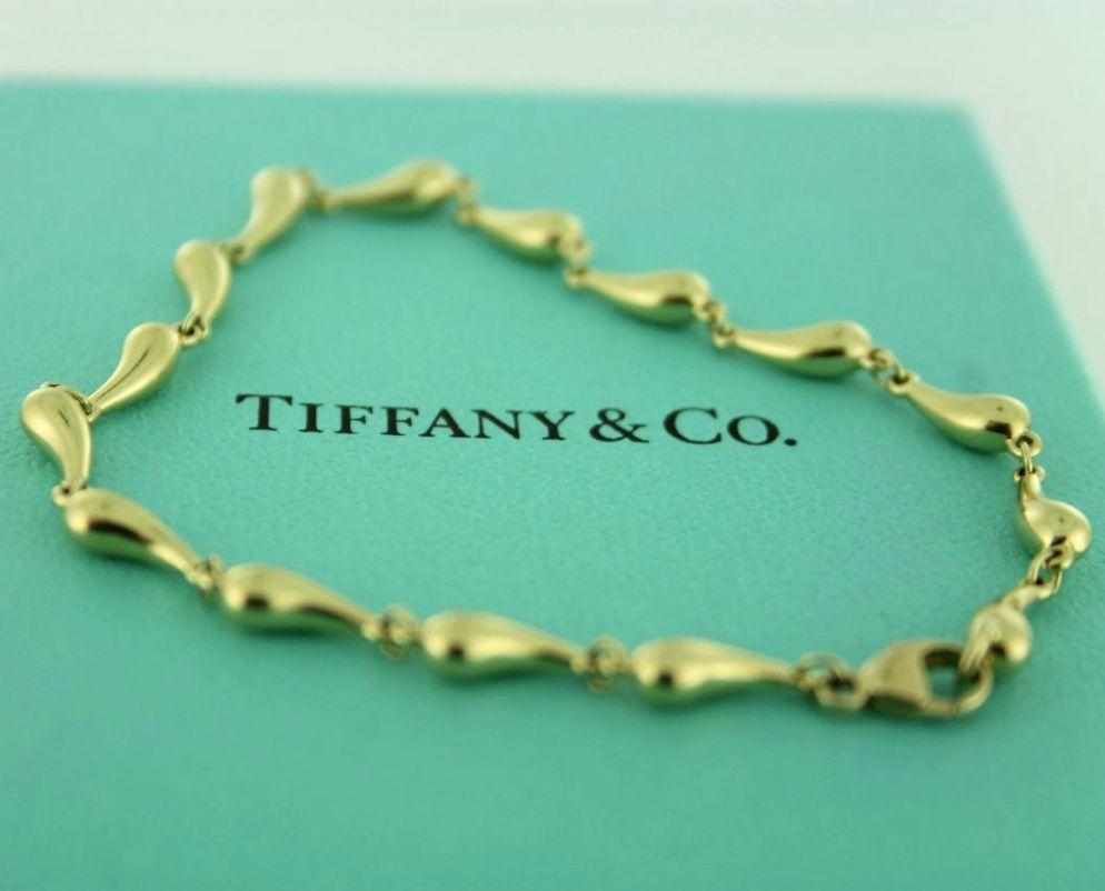 TIFFANY & Co. 18K Gold Elsa Peretti Teardrop Link Bracelet 7
