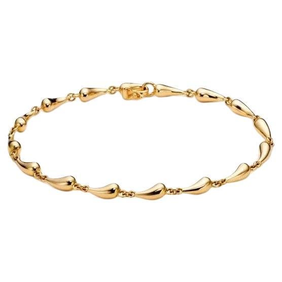 Tiffany & Co. 18k Gold Elsa Peretti Teardrop Link Bracelet For Sale