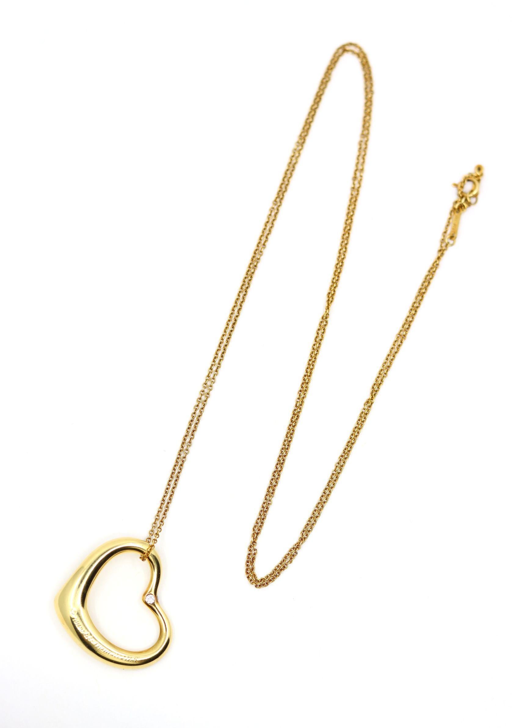 Tiffany & Co Collier à pendentif en forme de cœur en or 18K Elsa Perreti Diamonds en vente 6