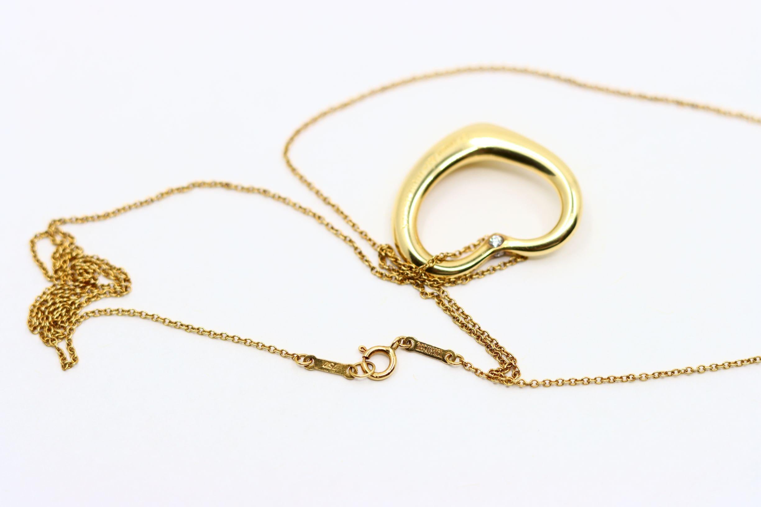 Tiffany & Co Collier à pendentif en forme de cœur en or 18K Elsa Perreti Diamonds en vente 8