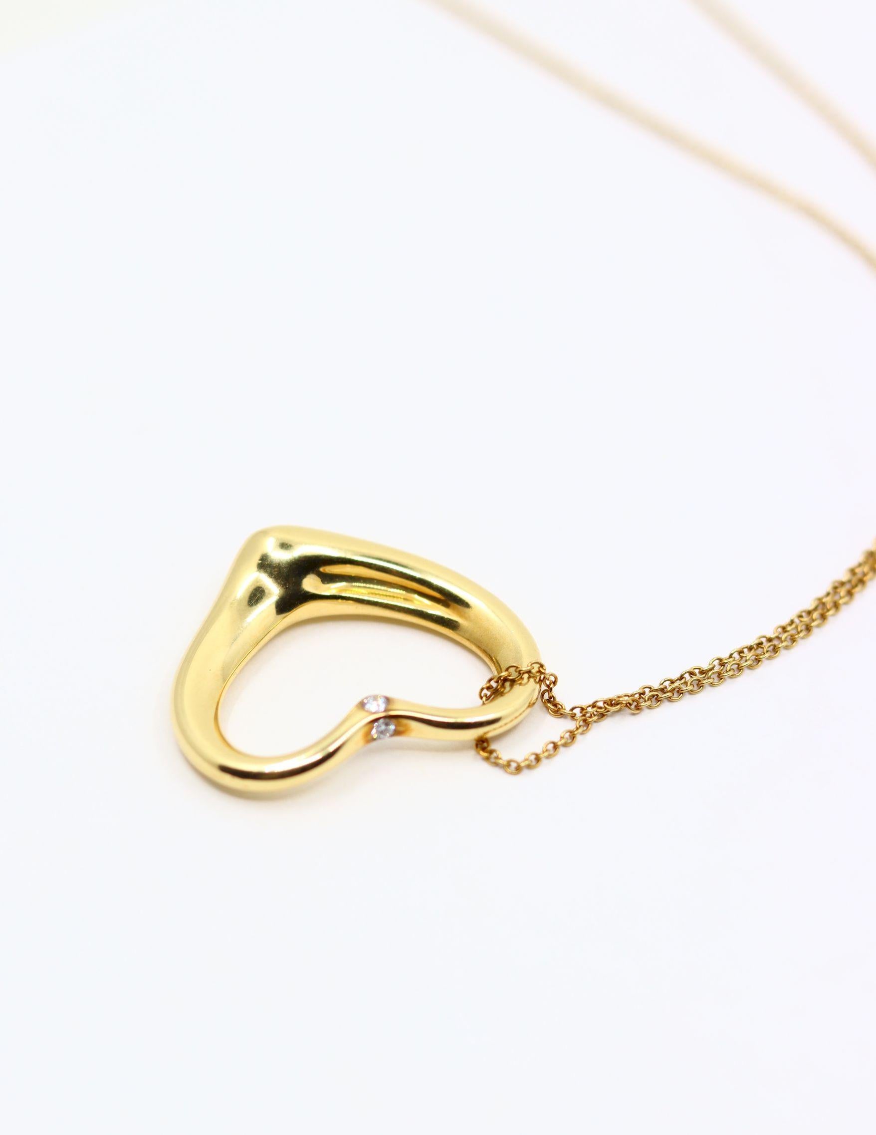 Tiffany & Co Collier à pendentif en forme de cœur en or 18K Elsa Perreti Diamonds Pour femmes en vente