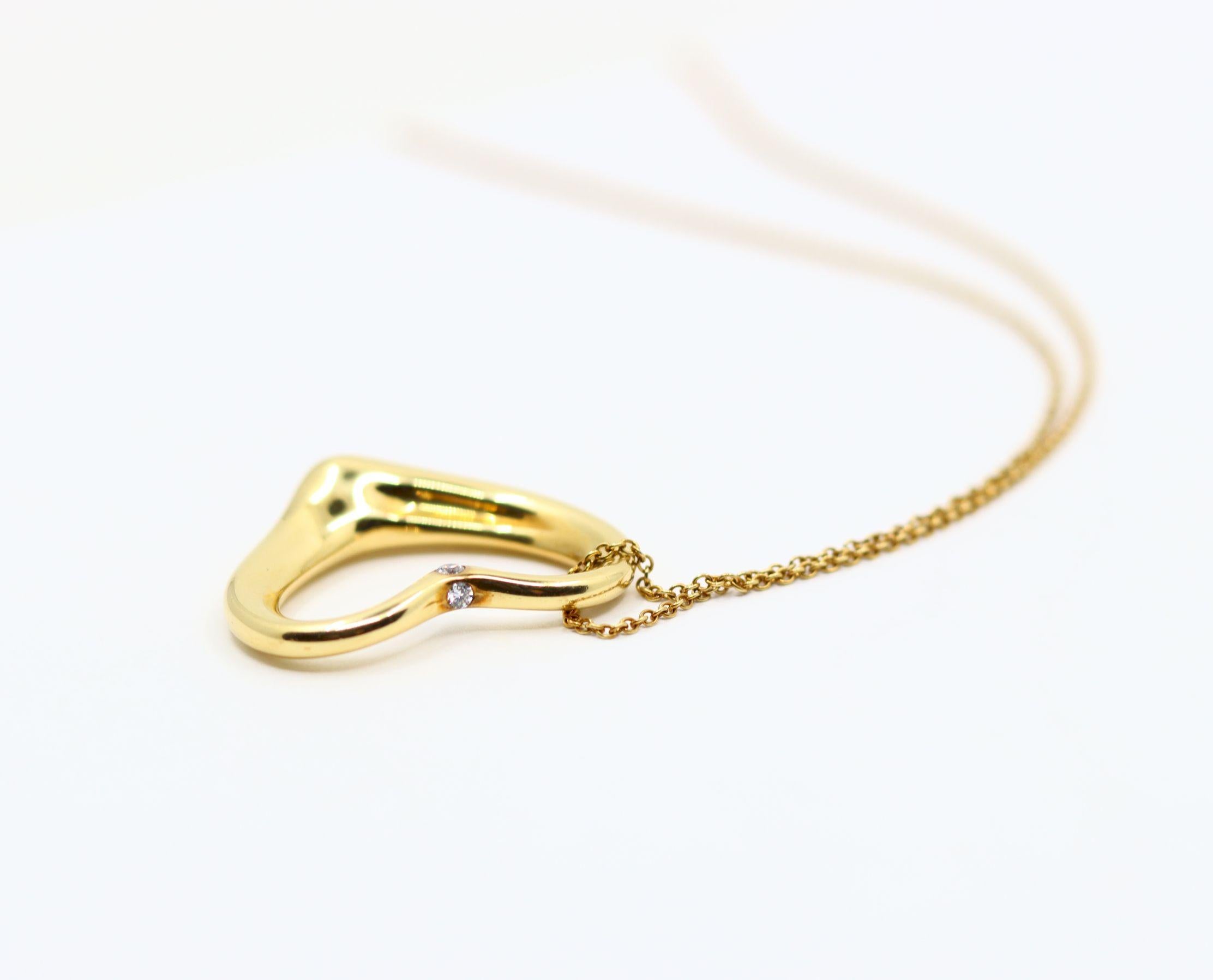 Tiffany & Co Collier à pendentif en forme de cœur en or 18K Elsa Perreti Diamonds en vente 1