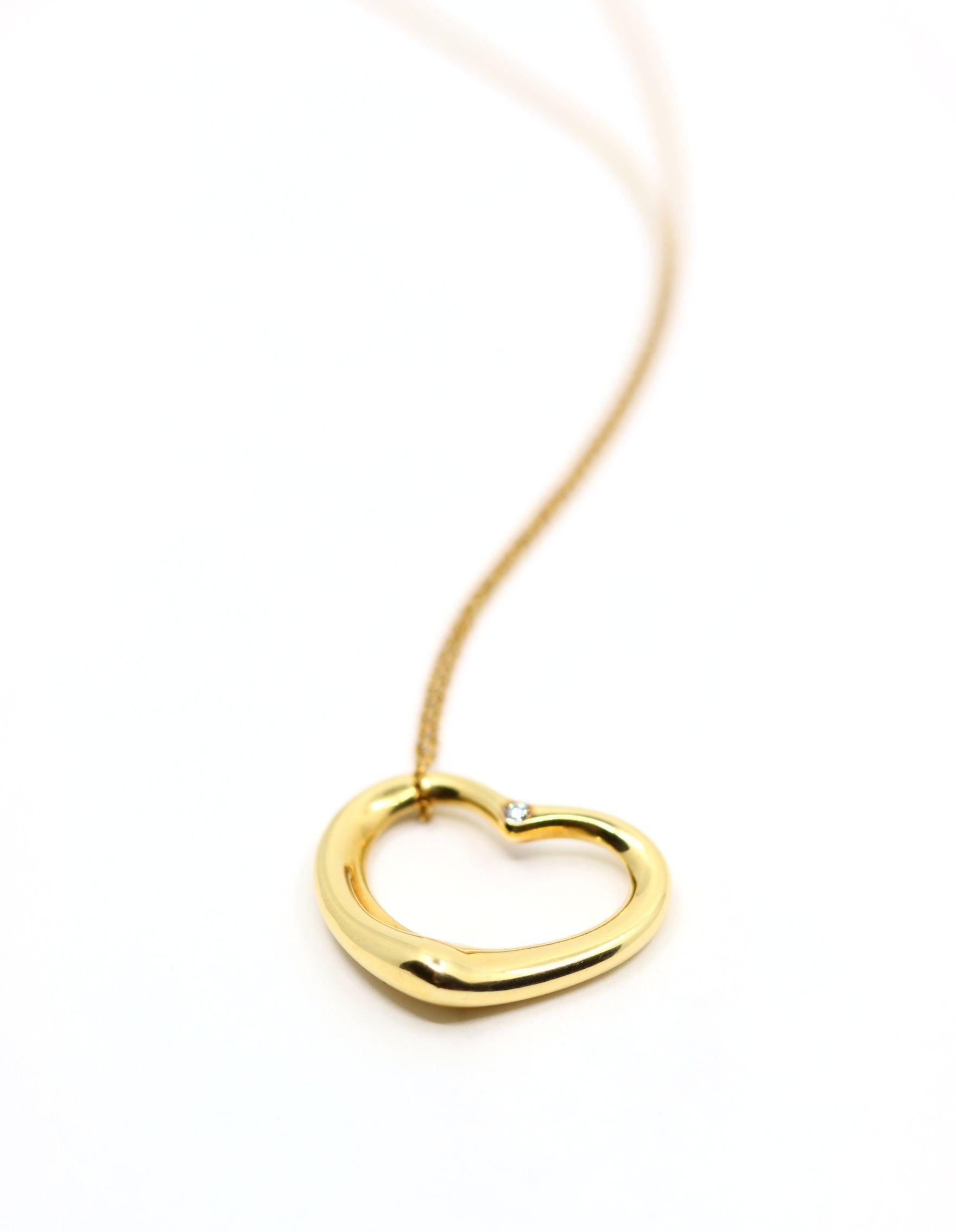 Tiffany & Co Collier à pendentif en forme de cœur en or 18K Elsa Perreti Diamonds en vente 2