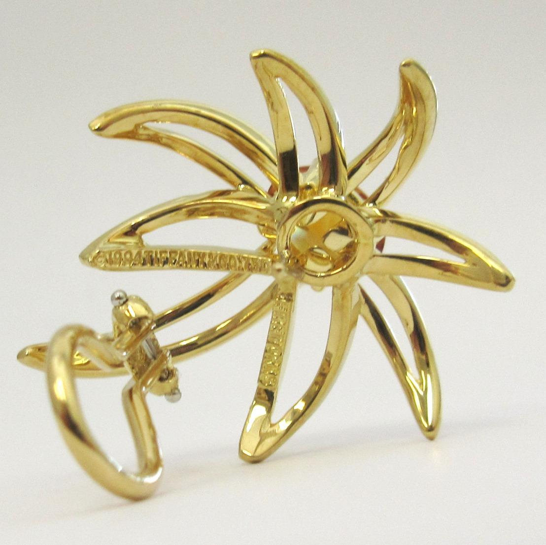 TIFFANY & Co. 18K Gold Fireworks Citrine Earrings For Sale 5