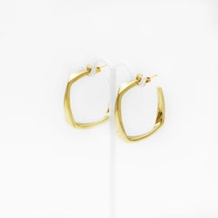 Tiffany & Co 18K Gold Frank Gehry Square Torque Earrings