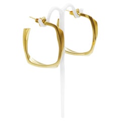 Tiffany & Co 18K Gold Frank Gehry Square Torque Earrings