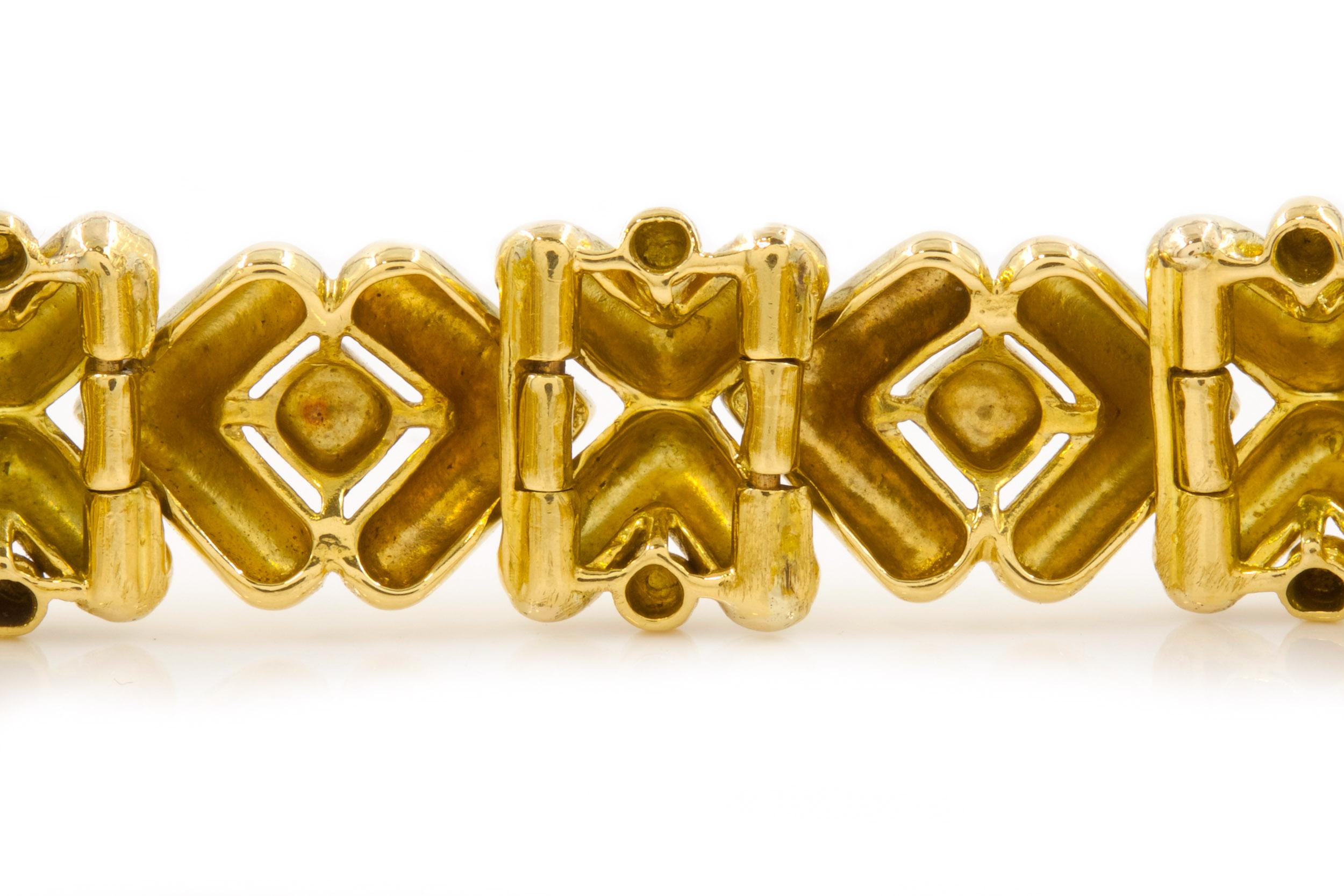 Tiffany & Co. 18k Gold Geometric x & O Link Bracelet 3