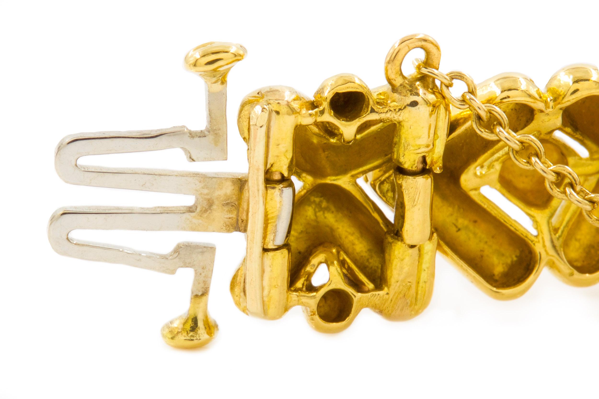 Tiffany & Co. 18k Gold Geometric x & O Link Bracelet 1
