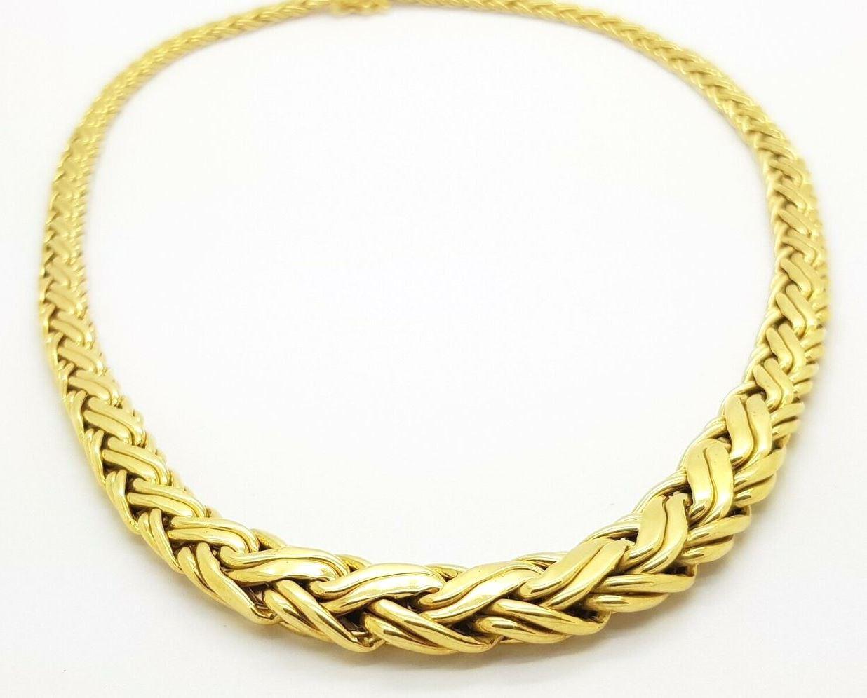 TIFFANY & Co. 18K Gold Graduated Weave Necklace 

Metal: 18K yellow gold
Weight: 38.10 grams
Length: 16.25